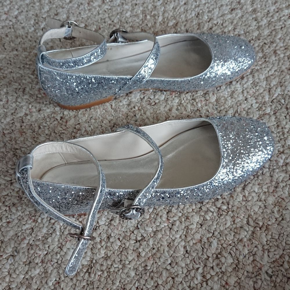 Anthropologie Freda Salvador Glitter Flats Size 8